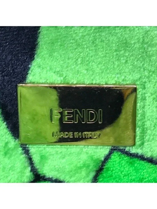 Fendi Items Peekaboo Click Velvet 2-Way Chain Shoulder Bag Green - Picture 9 of 10